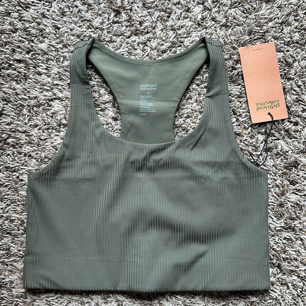 NWT Girlfriend Collective Cypress Rib Compressive Paloma Bra M
